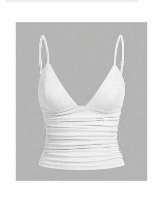 Top blanco tirantes fruncido talla XS