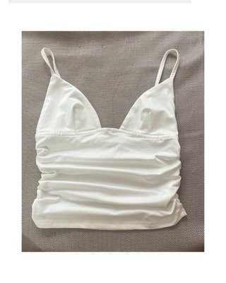 Top blanco tirantes fruncido talla XS