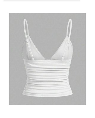 Top blanco tirantes fruncido talla XS