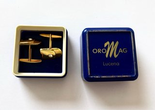 Gemelos Oro M Lucena Cristal Vintage