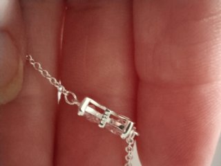 Pulsera plata con lazo rosa pulsera ajustable