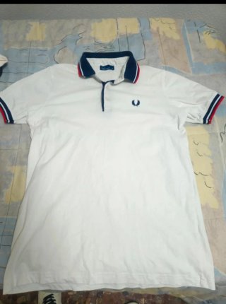 Polo Fred Perry Blanco Hombre