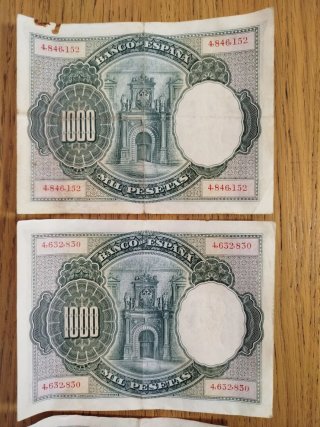 Lote 3 billetes 1000 pesetas
