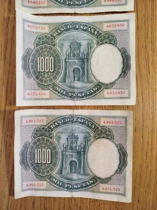 Lote 3 billetes 1000 pesetas