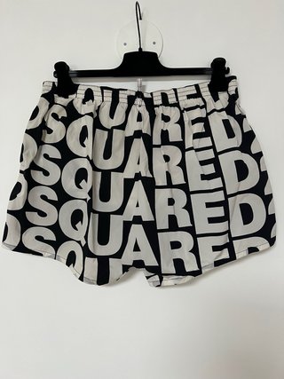Dsquared2 Pantaloncini L Monogram Nero Bianco