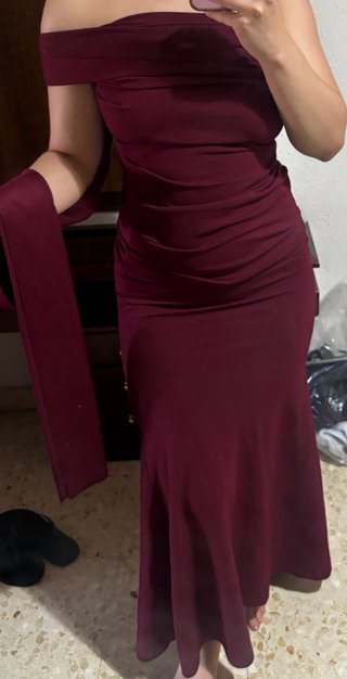 Vestido largo elegante morado/rojo