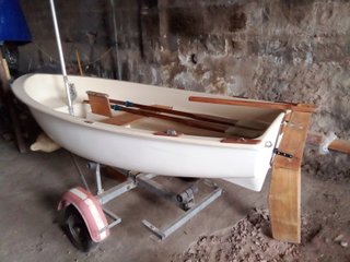 Barquita Fibrester 2,85m + carro varada