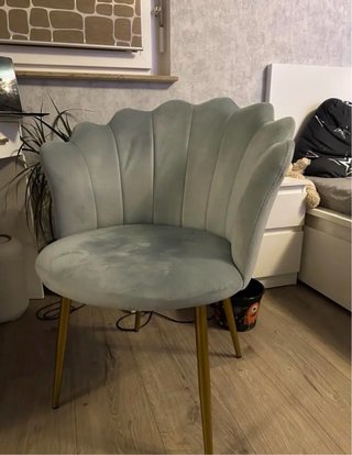 Sedia trucco beige e oro