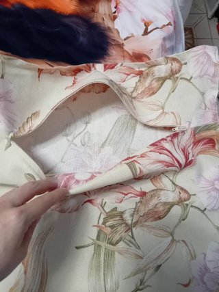 Federa per cuscino vintage con fiori 45x43cm