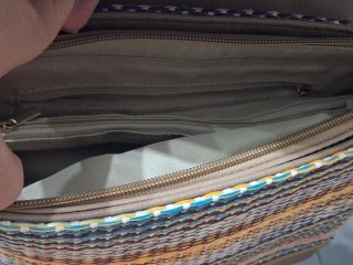 Bolso bandolera tejido multicolor