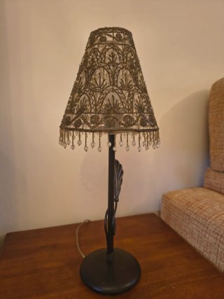 Conjunto de 3 lámparas rústicas de metal y cristal