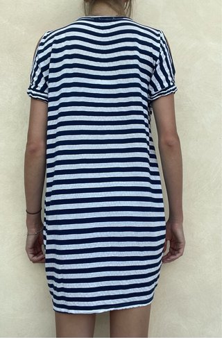 Vestito corto righe spalle scoperte