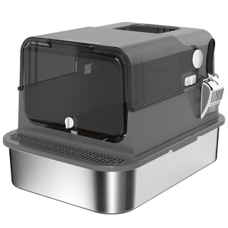 Caja de arena de acero inoxidable con tapa XXL 72L