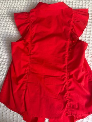 Blusa Armani Exchange Roja Volantes