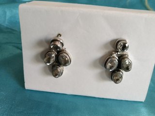 Pendientes de cuarzo y plata