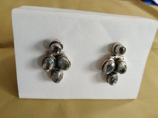 Pendientes de cuarzo y plata