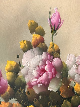 Cuadro al óleo floral