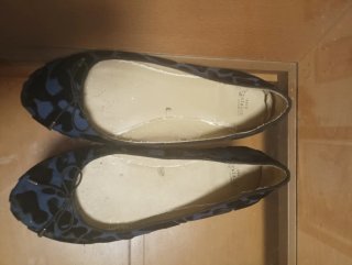 Bailarinas Zara print azul marino y negro