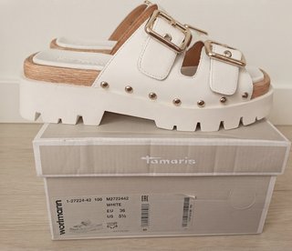 Sandalias Plataforma Tamaris Blanco Piel Talla 36