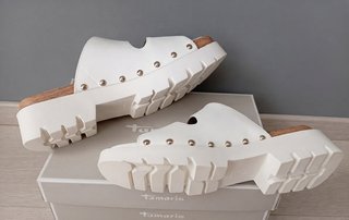 Sandalias Plataforma Tamaris Blanco Piel Talla 36