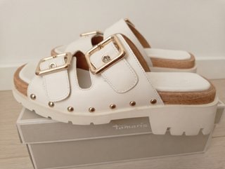 Sandalias Plataforma Tamaris Blanco Piel Talla 36