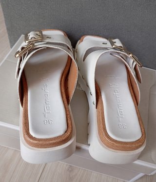 Sandalias Plataforma Tamaris Blanco Piel Talla 36