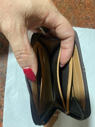 Monedero El Potro Piel y Lona Marrón