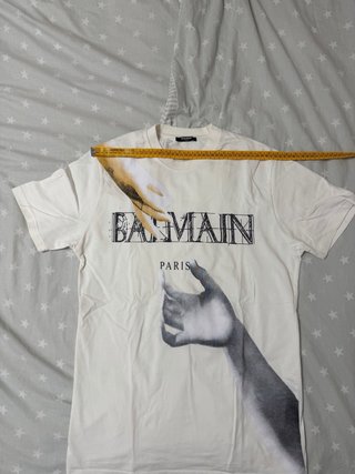 Camiseta Balmain Paris Beige/Blanco