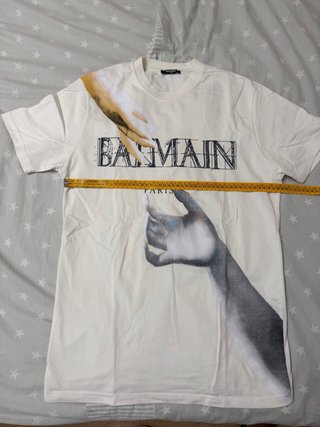 Camiseta Balmain Paris Beige/Blanco