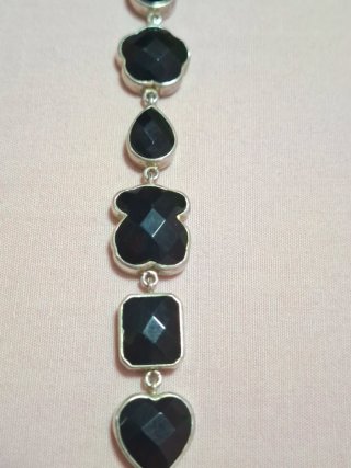 Pulsera Tous Negra Plata