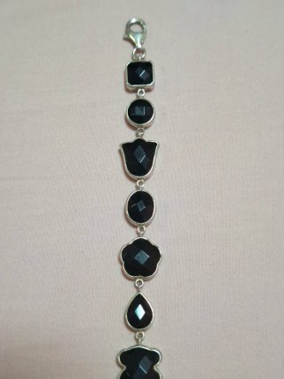 Pulsera Tous Negra Plata
