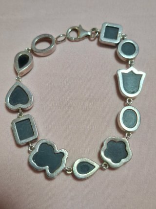 Pulsera Tous Negra Plata
