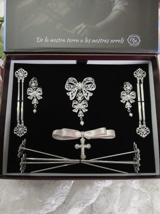 Aderezo fallera en plata para niña