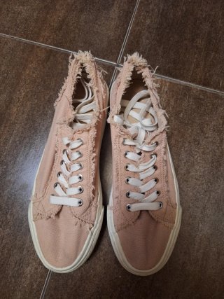 Zapatillas de tela rosa