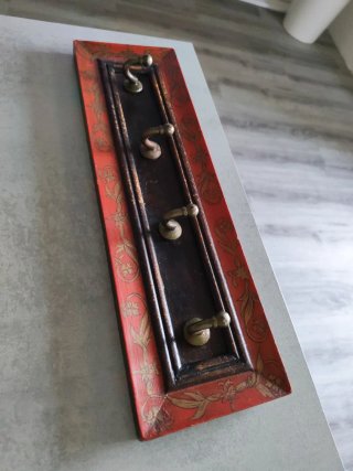 Perchero de pared madera y metal