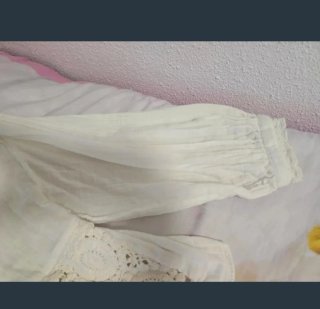 Camisa blanca de encaje talla única