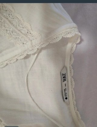 Camisa blanca de encaje talla única