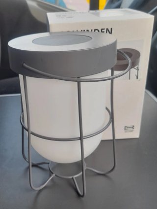 Lámpara Solar Exterior Gris y Blanca. Sin estrenar