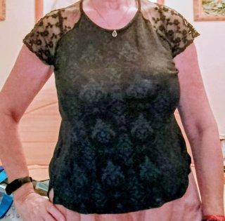 Blusa Verano Encaje Manga Corta