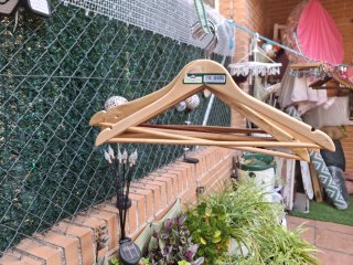 Lote 11 perchas de madera