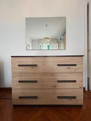 Cassettiera moderna effetto rovere