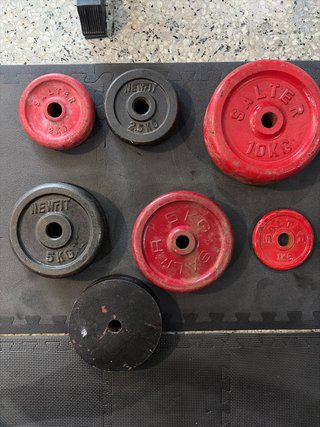 Discos de pesas para gimnasio. Barra de 28mm