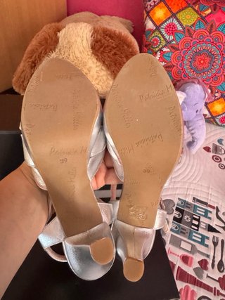 Sandalias StefanySen Piel Plateadas Talla 38