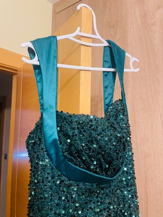 Vestido largo lentejuelas verde