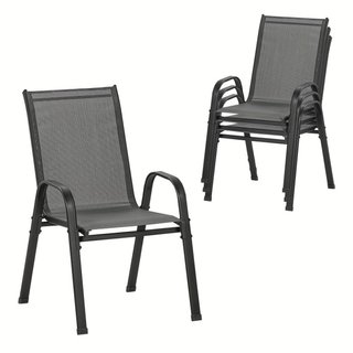 Conjunto de sillas apilables para jardín, ergonómi