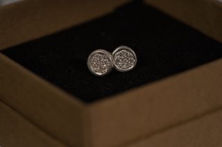 Pendientes Pave Plata 999 Diamantes