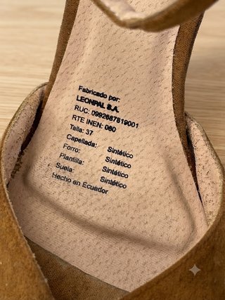 Sandalias de tacón ante sintético camel - Talla 37
