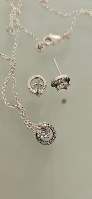Conjunto Pandora Collar y Pendientes Plata