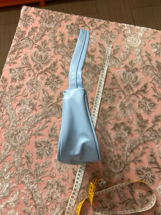 Borsa a spalla trapuntata azzurra