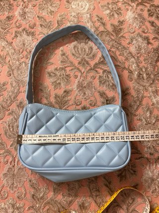 Borsa a spalla trapuntata azzurra